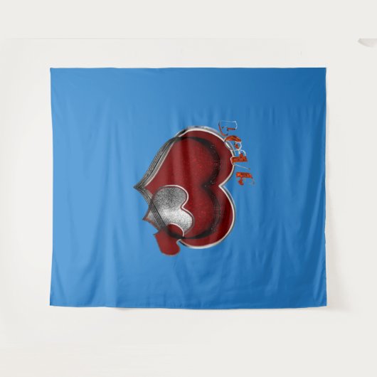 Hart Magisch Blauw Zakelijk Tapijt Extra-Large Wandkleed (Voorkant (horizontaal))