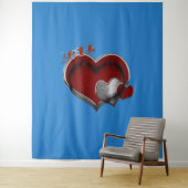 Hart Magisch Blauw Zakelijk Tapijt Extra-Large Wandkleed (In situ)