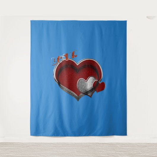 Hart Magisch Blauw Zakelijk Tapijt Extra-Large Wandkleed (Voorkant)