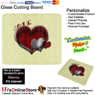 Hart Magisch Geel Glas Snijplank 15.2x17.8cm