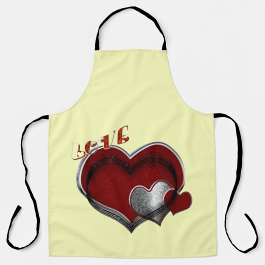 Hart Magisch Geel Groot Schort (Voorkant)
