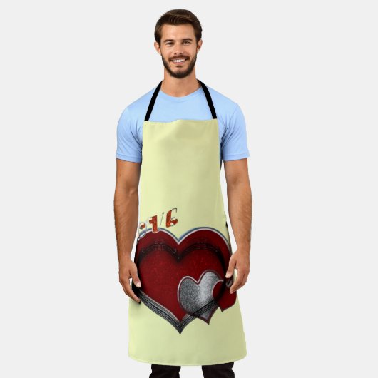 Hart Magisch Geel Groot Schort (Gedragen)