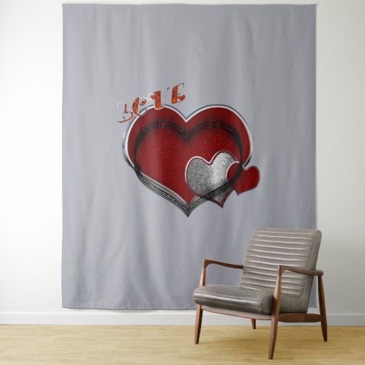 Hart Magisch Grijs Zakelijk Tapijt Extra-Large Wandkleed (In situ)