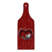 Hart Magisch Rood Glas Snijplank Paddle (Voorkant)