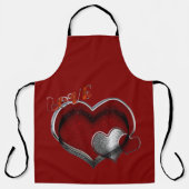 Hart Magisch Rood Groot Schort (Voorkant)