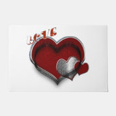 Hart Magische Deurmat met Witte Achtergrond (Voorkant)