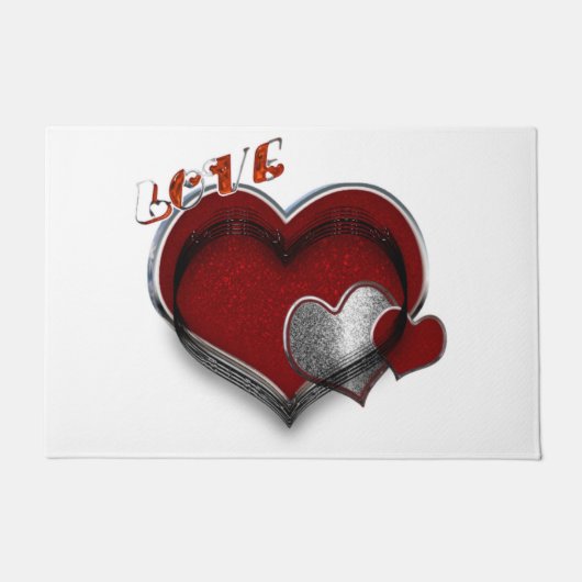 Hart Magische Deurmat met Witte Achtergrond (Voorkant)