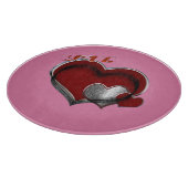 Hart Magische Ronde Roze Glas Snijplank 30.4 cm (Hoek)