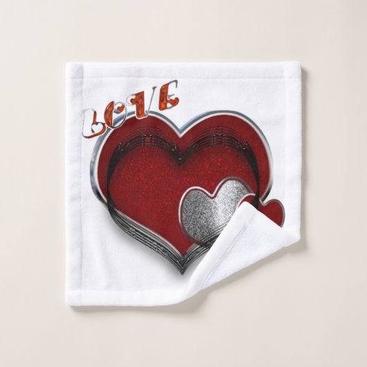 Hart Magische Witte Badkamer Handdoek Set (Wasdoekje)