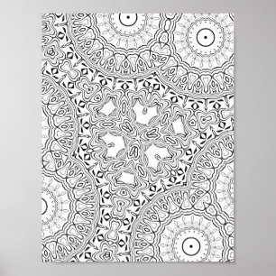 Hart Mandala Patroon Kleurplaat Gedetailleerde Kun Poster