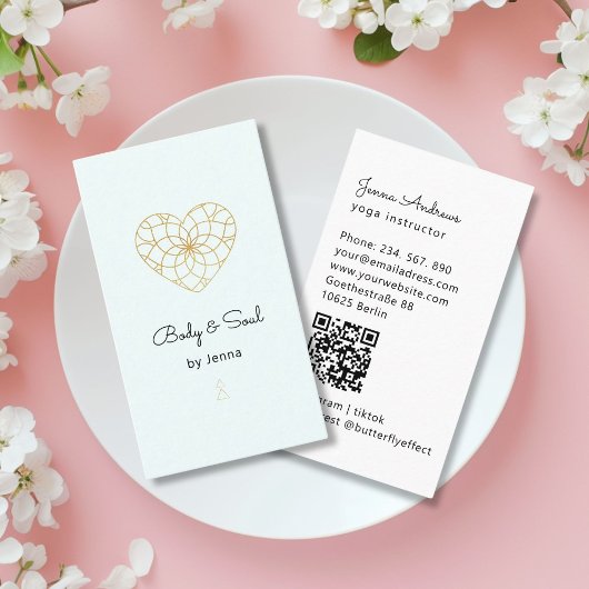 Hart Mandala Yoga Massage Wellness QR Code Visitekaartje