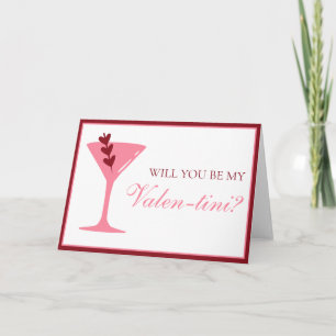 Hart Martini Galentine's Day Rood en Roze Kaart