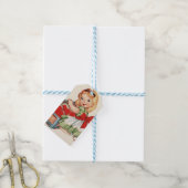 Hart Meisje Kind Retro Schattigee Kinderen Cadeaulabel (Met Touw)