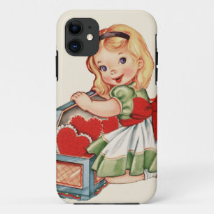 Hart Meisje Kind Retro Schattigee Kinderen iPhone 11 Hoesje