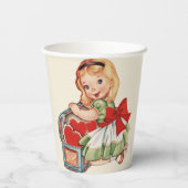 Hart Meisje Kind Retro Schattigee Kinderen Papieren Bekers (Achterkant)
