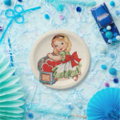 Hart Meisje Kind Retro Schattigee Kinderen Papieren Bordje