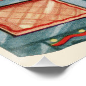 Hart Meisje Kind Retro Schattigee Kinderen Perfect Poster (Hoek)