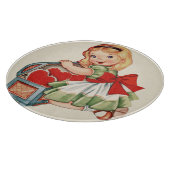 Hart Meisje Kind Retro Schattigee Kinderen Snijplank (Hoek)