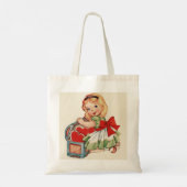 Hart Meisje Kind Retro Schattigee Kinderen Tote Bag (Achterkant)