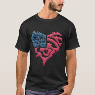 Hart met Amerikaanse vlag - een symbool van liefde T-shirt