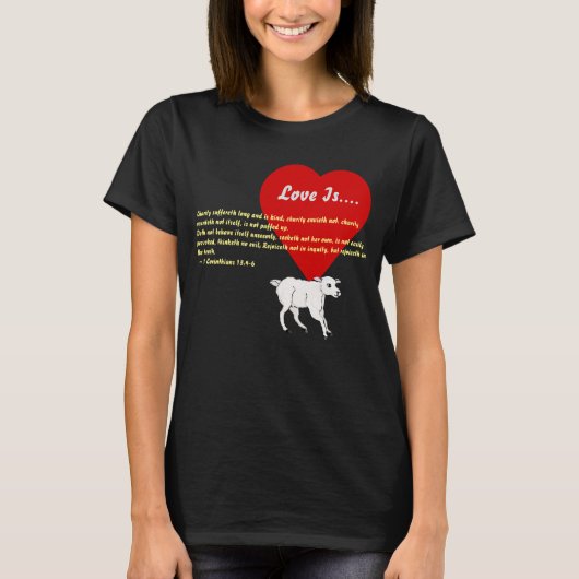 Hart met Bijbel Verse & Lamb T-shirt (Voorkant)