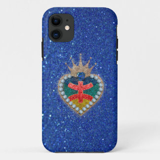 hart met de Amazigh-vlag in een helder glitter iPhone 11 Hoesje