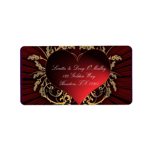 Hart met gouden scroll designer label (Voorkant)