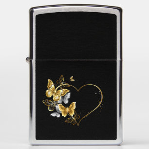 Hart met gouden vlinders