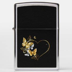 Hart met gouden vlinders