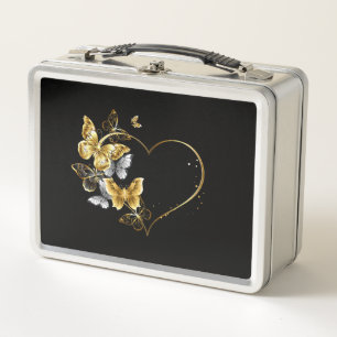 Hart met gouden vlinders