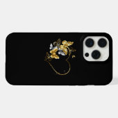 Hart met gouden vlinders iPhone hoesje (Achterkant horizontaal)