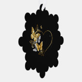 Hart met gouden vlinders ornament kaart (Rechts)