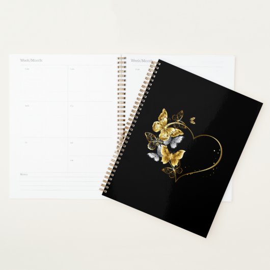 Hart met gouden vlinders planner (Display)
