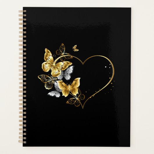 Hart met gouden vlinders planner (Voorkant)