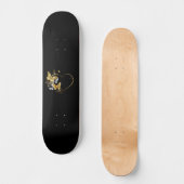 Hart met gouden vlinders skateboard (Voorkant)