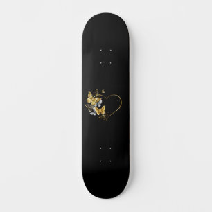 Hart met gouden vlinders skateboard