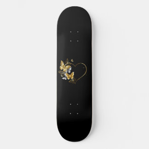 Hart met gouden vlinders skateboard