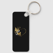 Hart met gouden vlinders sleutelhanger (Achterkant)
