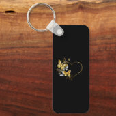 Hart met gouden vlinders sleutelhanger (Voorkant)