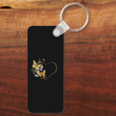 Hart met gouden vlinders sleutelhanger (Achterkant)
