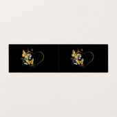 Hart met gouden vlinders visitekaartjes (Buitenkant ongevouwen)