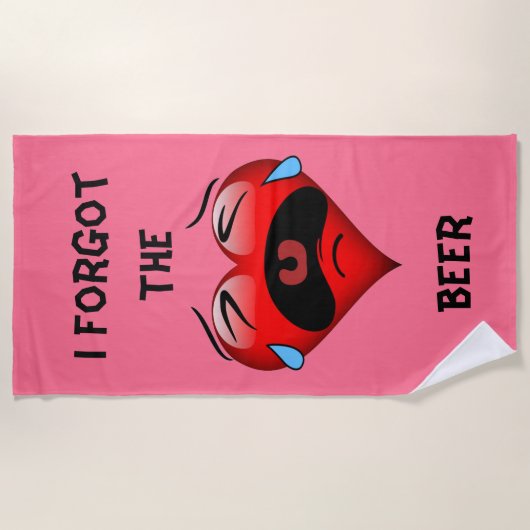 Hart met het drogen van ogen. Ik ben het bier verg Strandlaken (Voorkant)