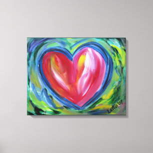 Hart met het schilderen van kunst van het Canvas v Afdruk