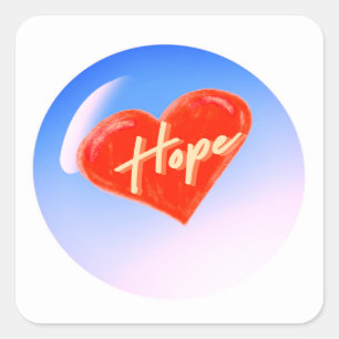 Hart met het woord Hoop Sticker