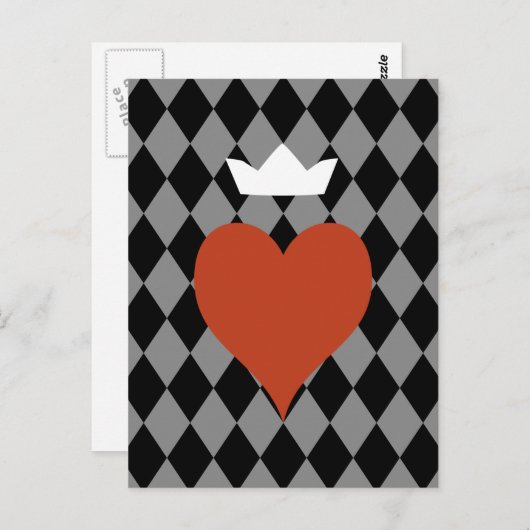 Hart met kroon briefkaart (Voorkant / Achterkant)