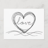 Hart met "Liefde" in Continuous Line Art Briefkaart (Voorkant)
