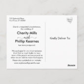 Hart met Paarse & Turquoise Uitgestelde bruiloft Briefkaart (Achterkant)