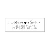 Hart met pijl Bruiloft Retouradres Zelfinktende Stempel (Design)