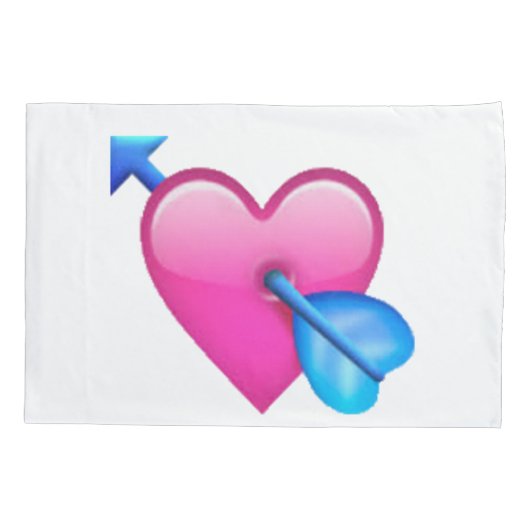 Hart met pijl - Emoji Kussensloop (Achterkant)