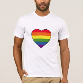 Hart met regenboogkleuren t-shirt
